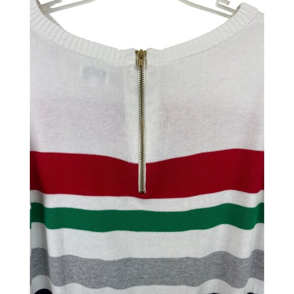 Crown & Ivy Multicolor Striped Knit Sweater w/Back Zipper Closure Womens Size S - Picture 5 of 8